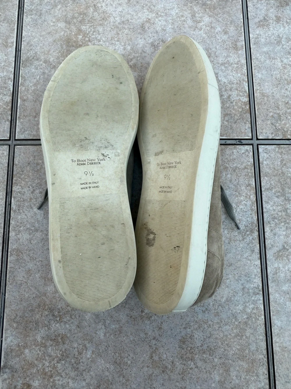 To Boot New York Matlock Lace Up Sneakers in Taupe Suede size 9.5